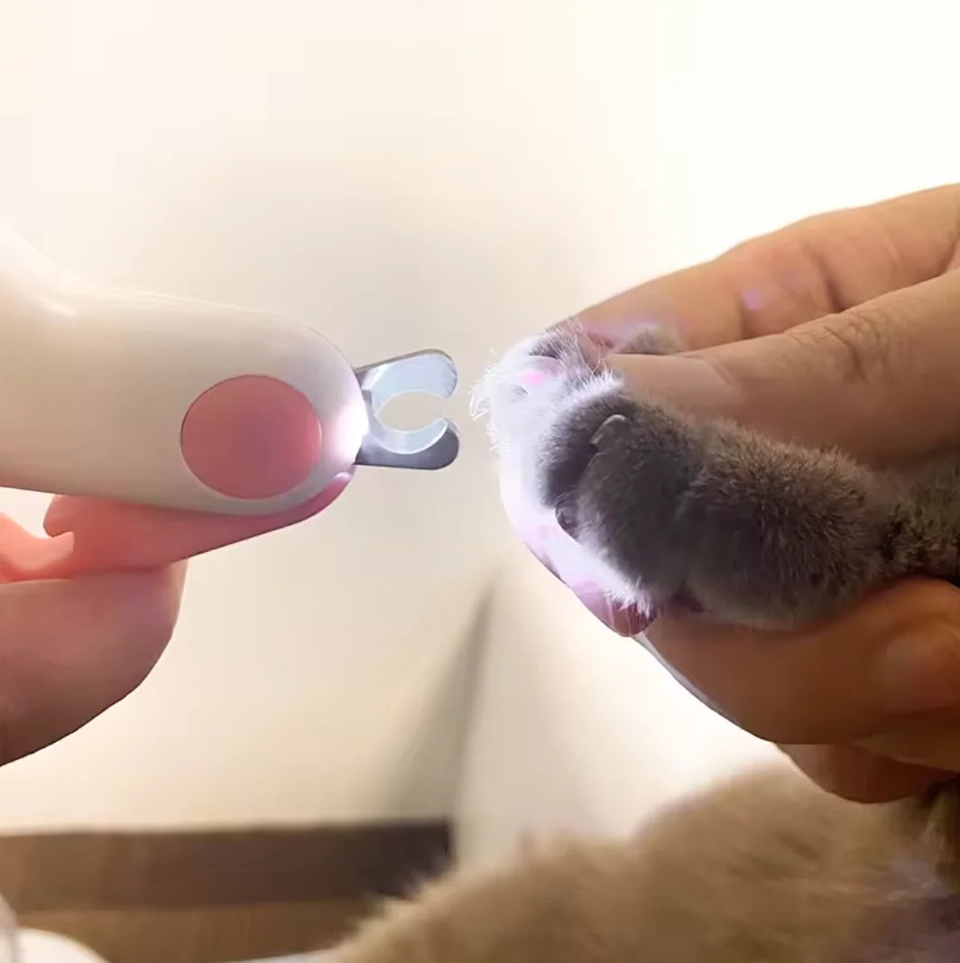 LED Pet Nail Clipper with Safety Lock & Light - Professional Claw Trimmer for Dogs, Cats & Small Animals