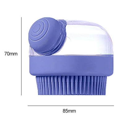 Silicone Dog Bath Brush with Shampoo Dispenser – Gentle Grooming & Massage Brush for Dogs & Cats