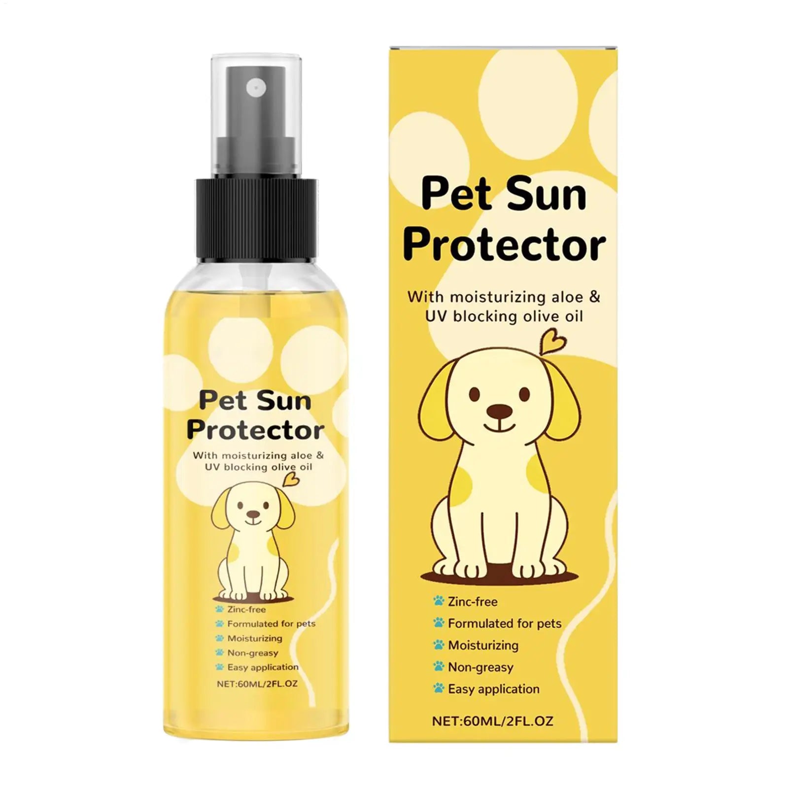 Pet Sunscreen for Dogs Moisturizing Sunblock Spray UV Protection for Hot Day Outdoor Activities like Hiking Trip Swimming Pool