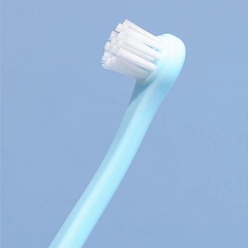 Pet Toothbrush Set for Dogs & Cats - Small Head Soft Bristle Brush for Easy Teeth Cleaning & Fresh Breath