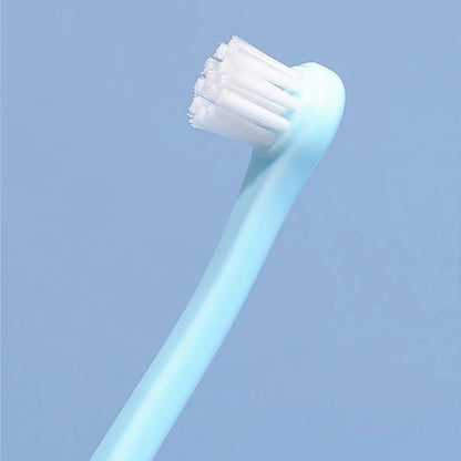 Pet Toothbrush Set for Dogs & Cats - Small Head Soft Bristle Brush for Easy Teeth Cleaning & Fresh Breath