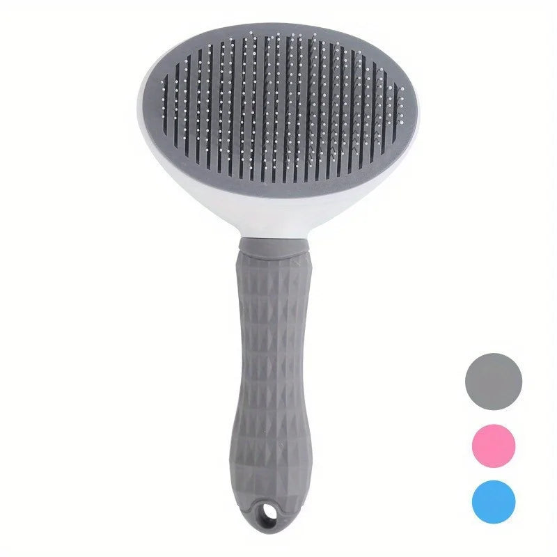 Self-Cleaning Slicker Brush for Dogs & Cats - One-Click Hair Removal Comb for Effortless Grooming